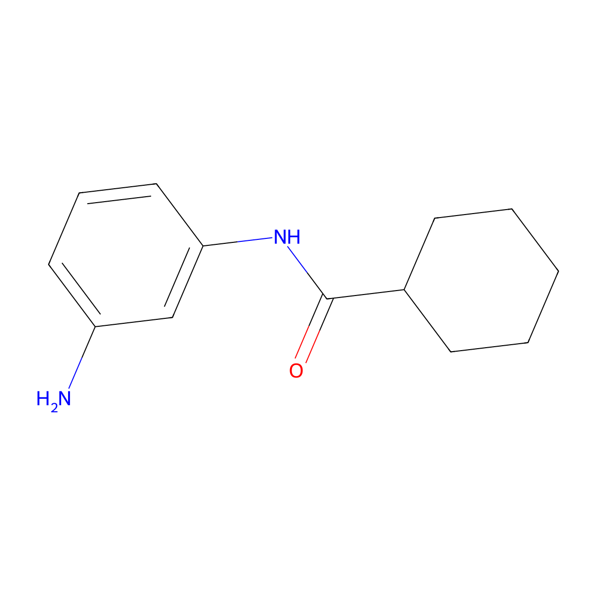 N-(3-Aminophenyl)cyclohexanecarboxamide molecular structure, CAS 43096-46-4