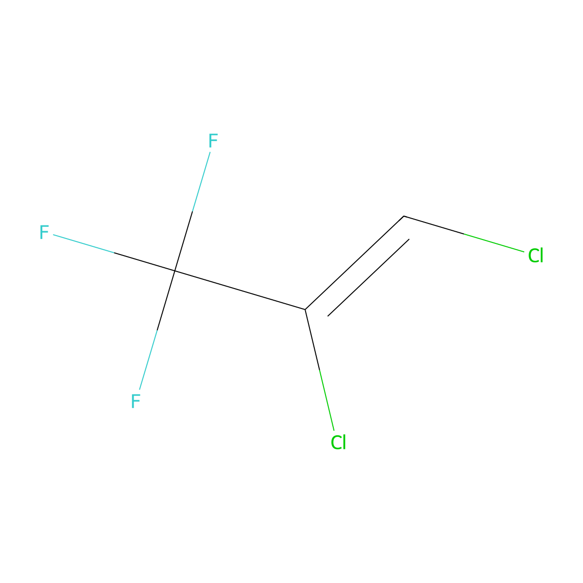 1,2-Dichloro-3,3,3-trifluoroprop-1-ene molecular structure, CAS 431-27-6