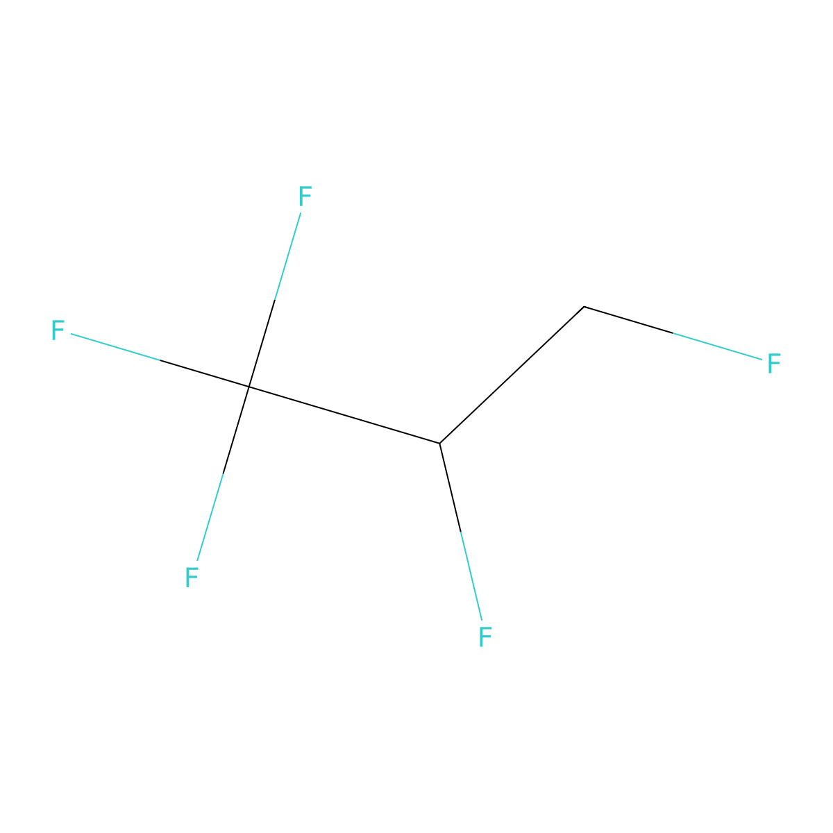 1,1,1,2,3-Pentafluoropropane molecular structure, CAS 431-31-2