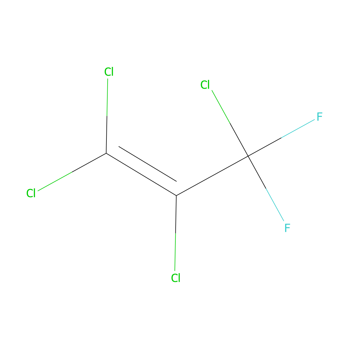 1-Propene, 1,1,2,3-tetrachloro-3,3-difluoro- molecular structure, CAS 431-50-5