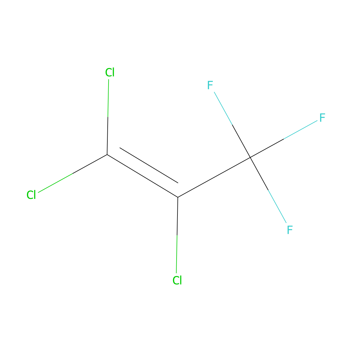 1,1,2-Trichloro-3,3,3-trifluoro-1-propene molecular structure, CAS 431-52-7