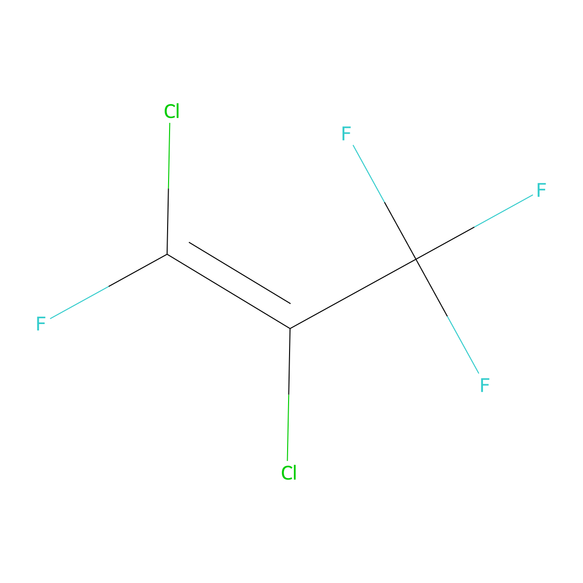 1,2-Dichloro-1,3,3,3-tetrafluoroprop-1-ene molecular structure, CAS 431-53-8