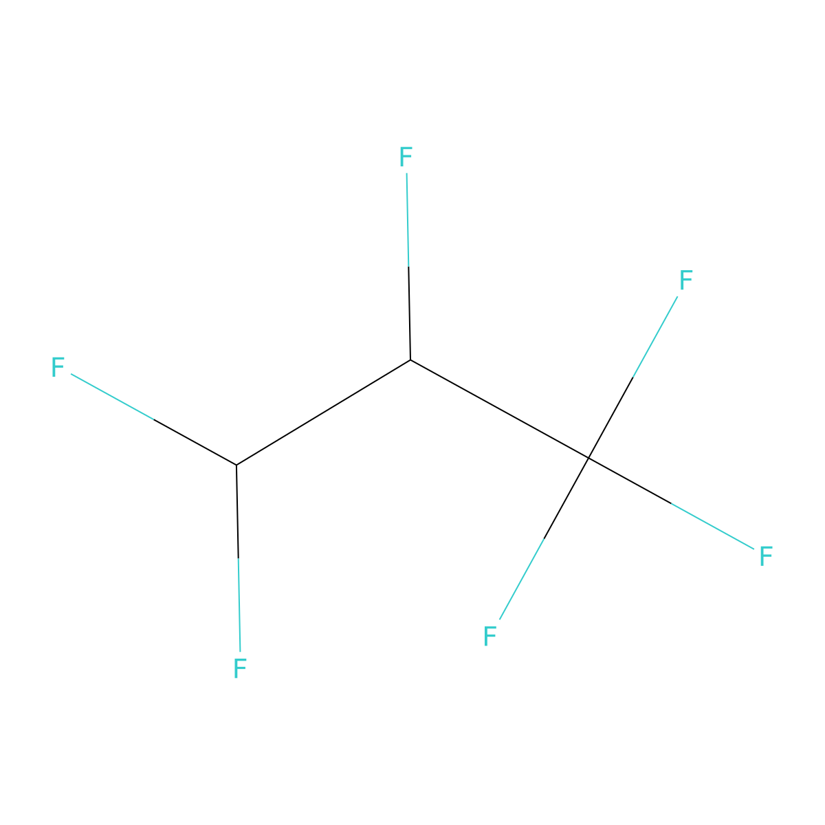 1,1,1,2,3,3-Hexafluoropropane molecular structure, CAS 431-63-0