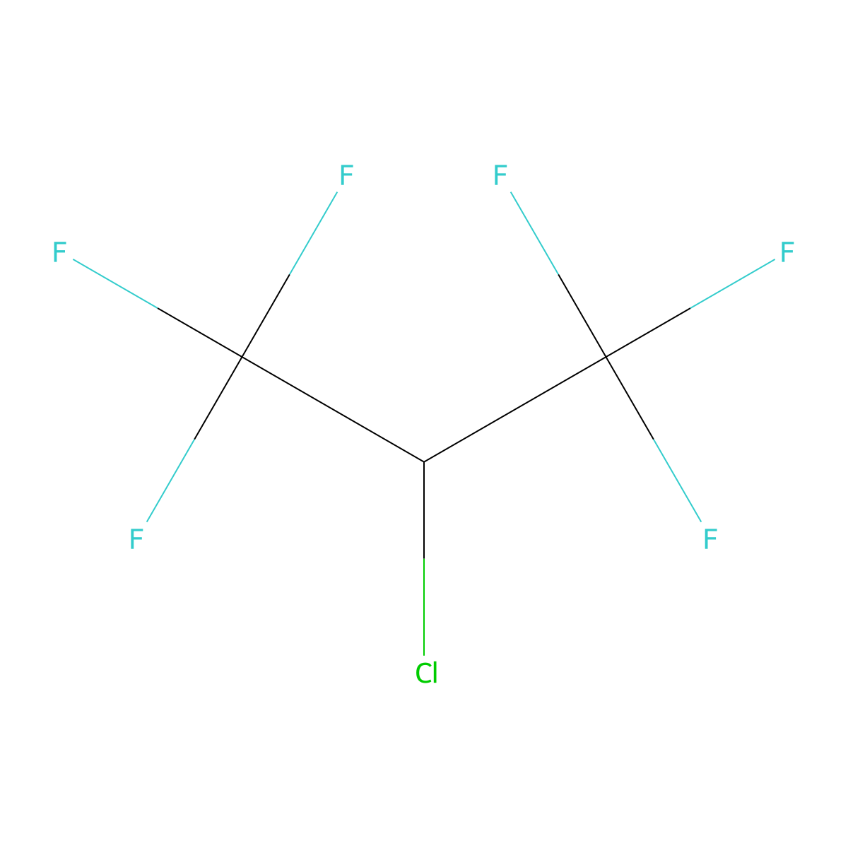 2-Chloro-1,1,1,3,3,3-hexafluoropropane molecular structure, CAS 431-87-8