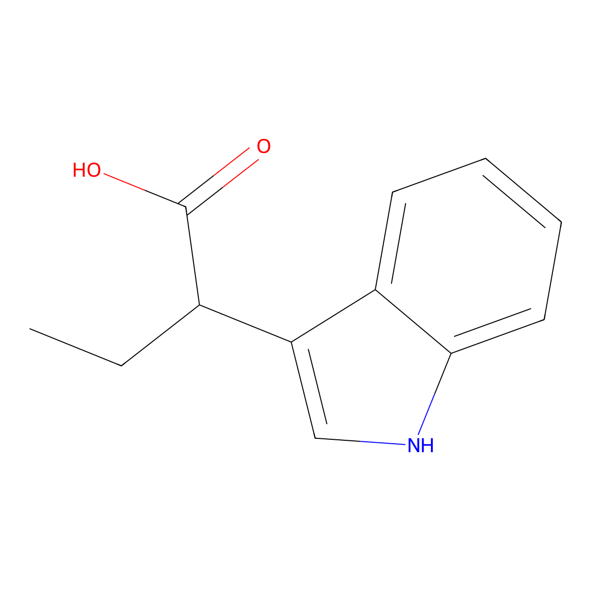 2-(1H-indol-3-yl)butanoic acid molecular structure, CAS 4310-66-1
