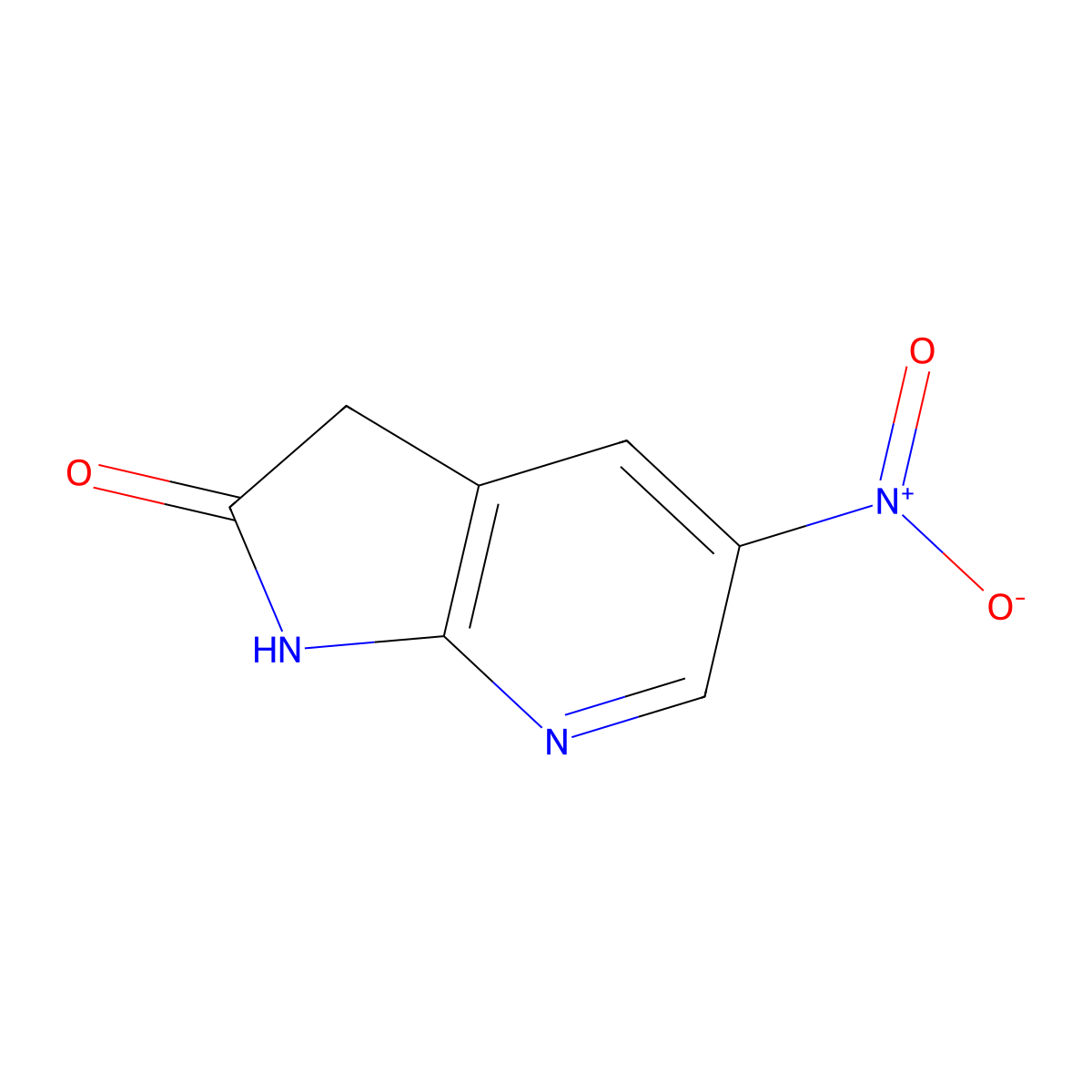 5-Nitro-1H-pyrrolo[2,3-b]pyridin-2(3H)-one molecular structure, CAS 43103-81-7