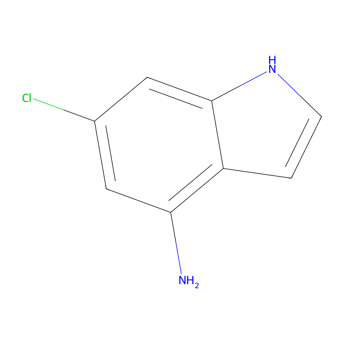 6-chloro-1H-indol-4-amine molecular structure, CAS 431046-15-0
