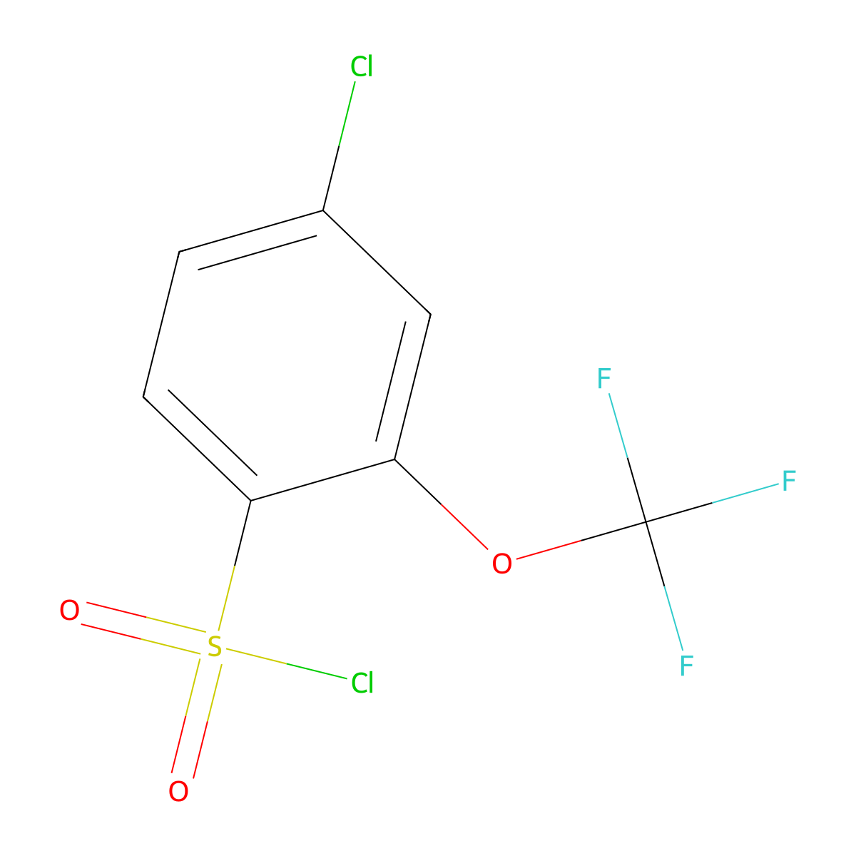 4-Chloro-2-(trifluoromethoxy)benzene-1-sulfonyl chloride molecular structure, CAS 431046-19-4
