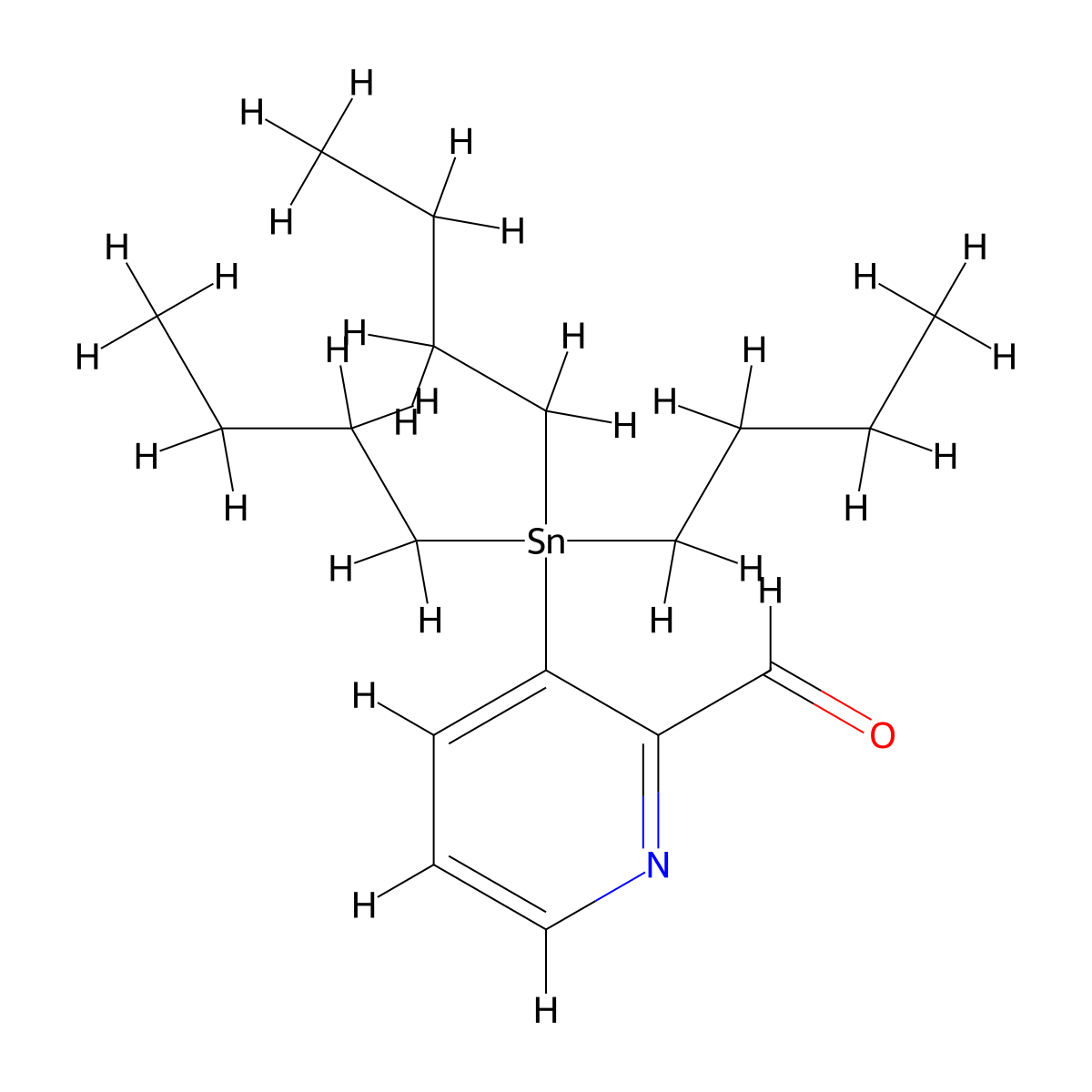 3-Tributylstannanyl-pyridine-2-carbaldehyde molecular structure, CAS 431052-64-1