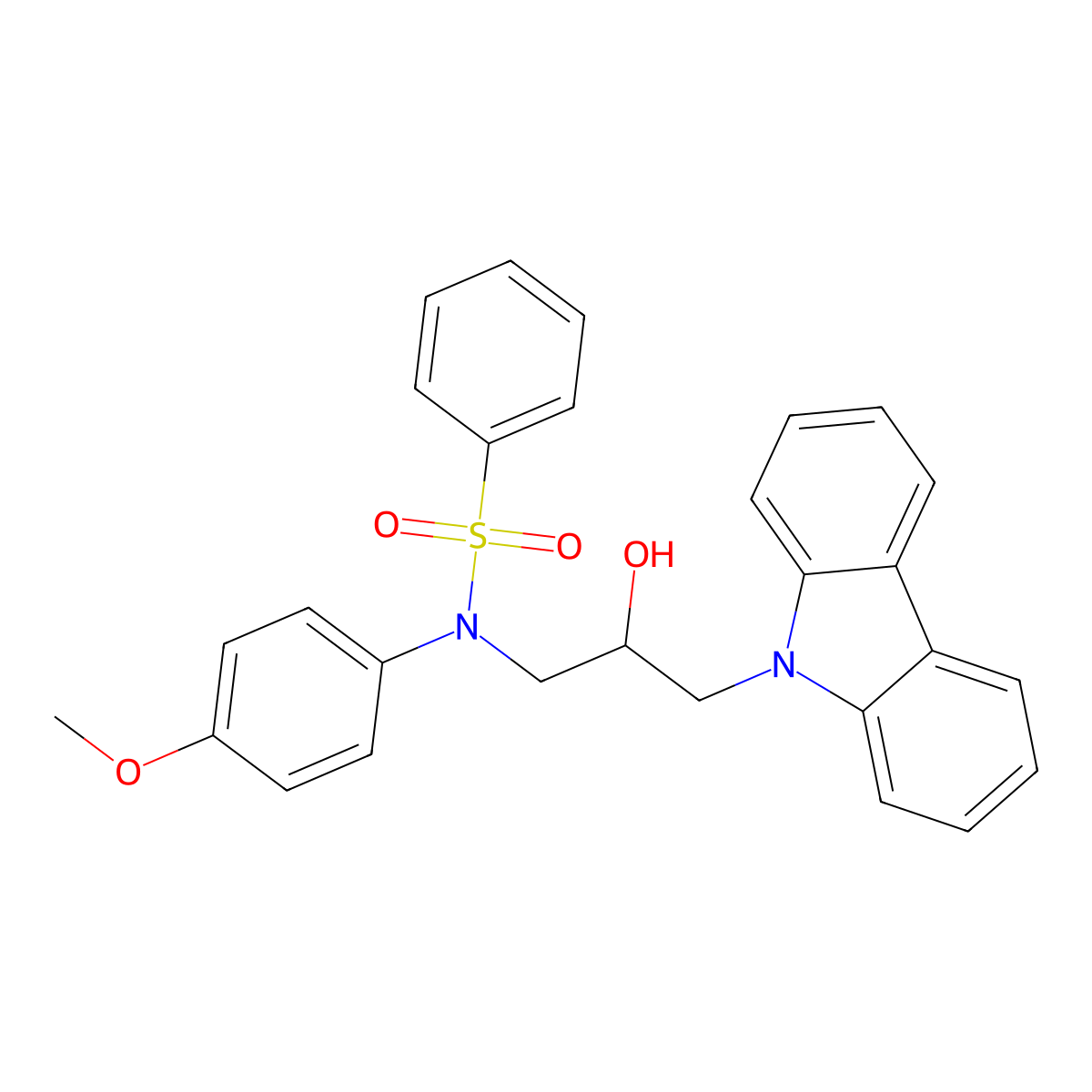 N-[3-(9H-carbazol-9-yl)-2-hydroxypropyl]-N-(4-methoxyphenyl)benzenesulfonamide molecular structure, CAS 431053-69-9
