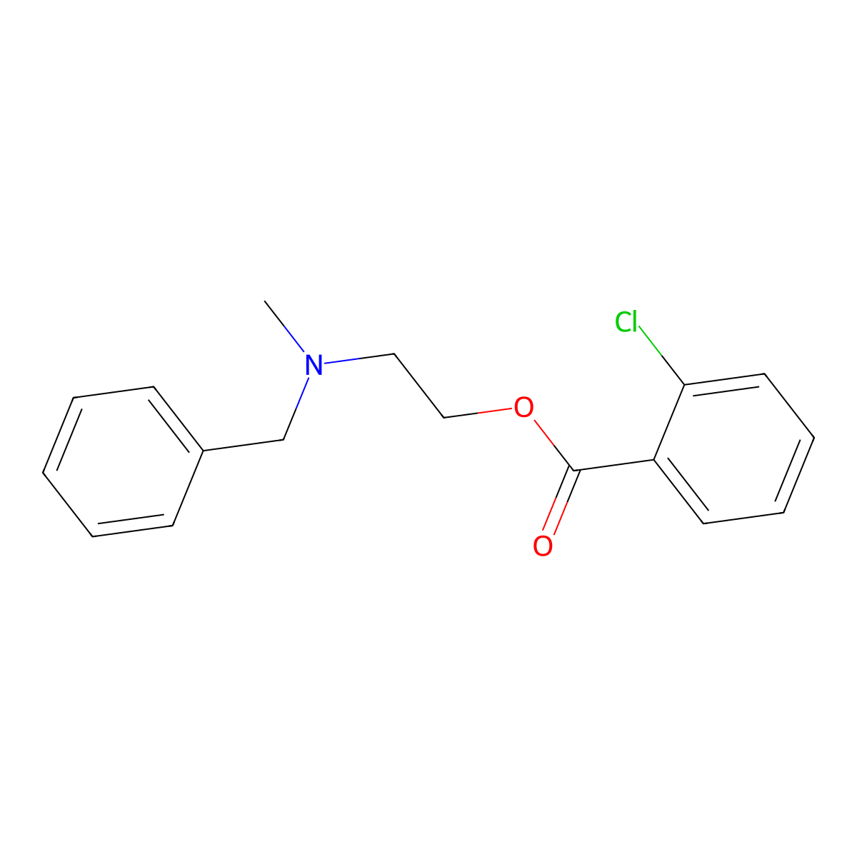 2-[Benzyl(methyl)amino]ethyl 2-chlorobenzoate molecular structure, CAS 431053-75-7