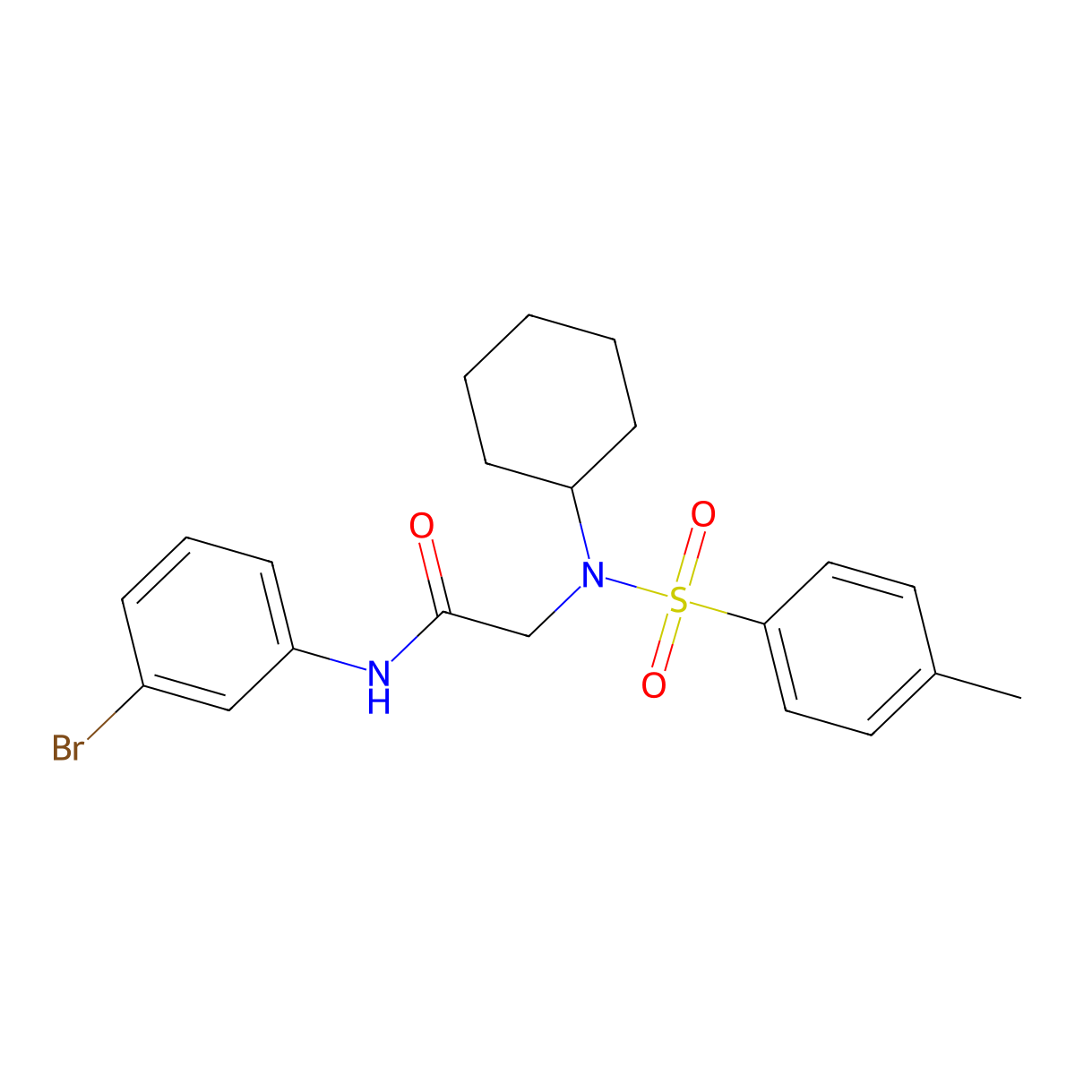 N-(3-bromophenyl)-2-[cyclohexyl-(4-methylphenyl)sulfonylamino]acetamide molecular structure, CAS 431053-81-5