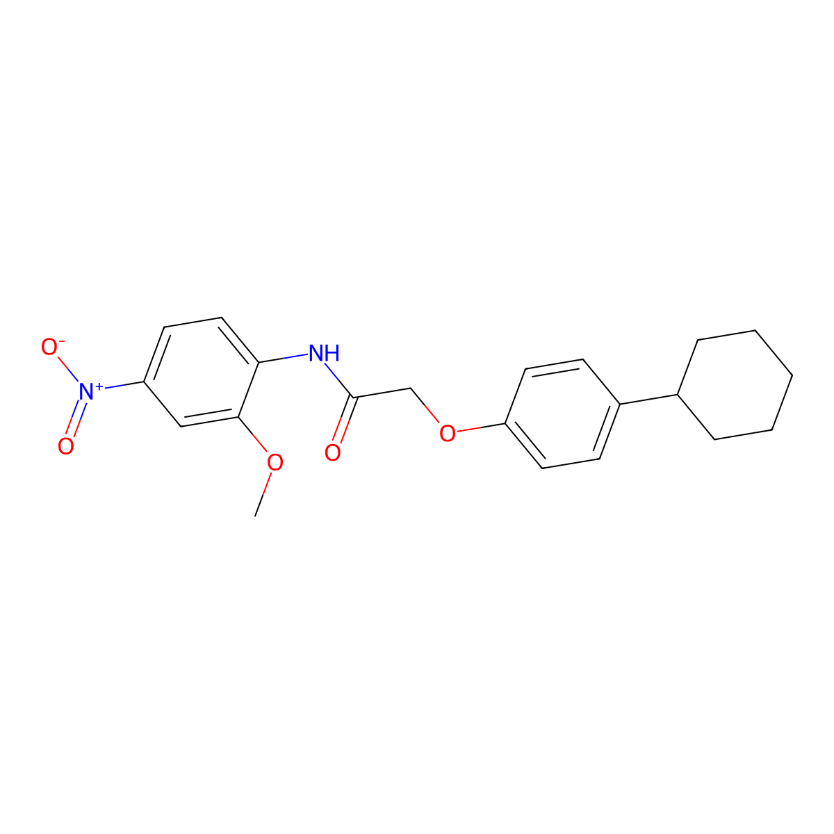 2-(4-cyclohexylphenoxy)-N-(2-methoxy-4-nitrophenyl)acetamide molecular structure, CAS 431053-96-2