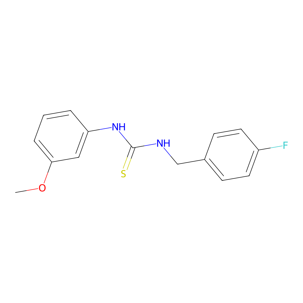 1-(4-Fluorobenzyl)-3-(3-methoxyphenyl)thiourea molecular structure, CAS 431054-03-4