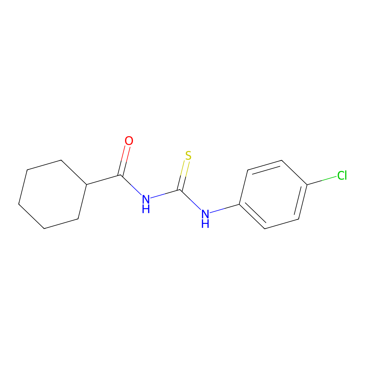 N-[(4-chlorophenyl)carbamothioyl]cyclohexanecarboxamide molecular structure, CAS 431054-07-8