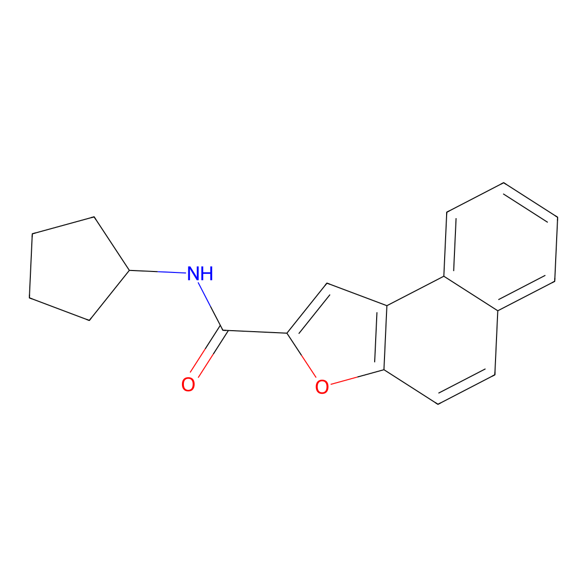 N-cyclopentyl-2-benzo[e]benzofurancarboxamide molecular structure, CAS 431054-09-0