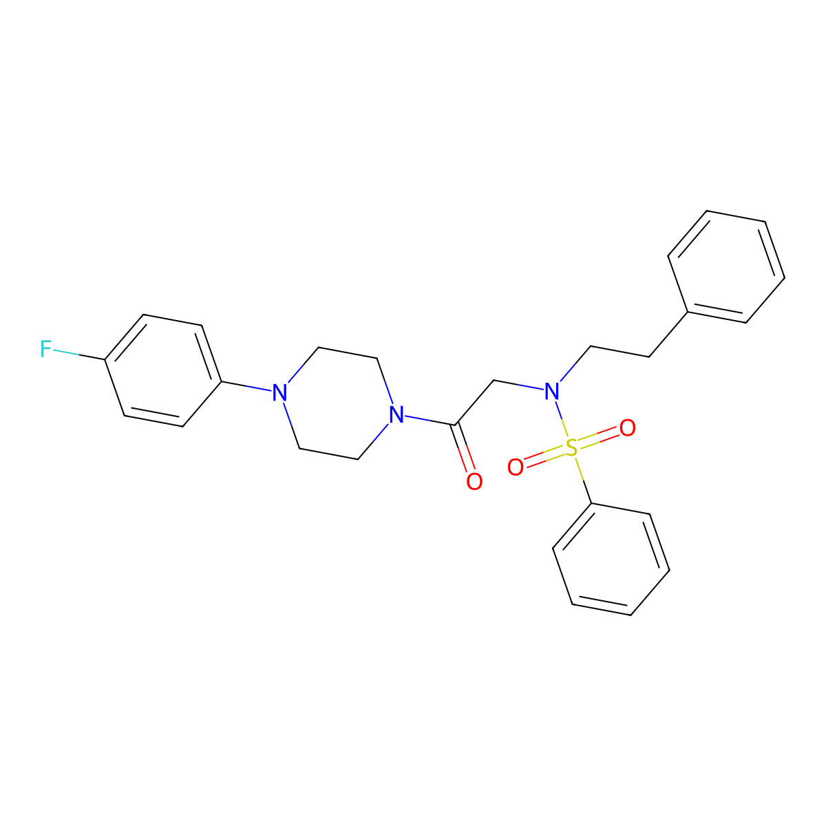 N-{2-[4-(4-fluorophenyl)piperazin-1-yl]-2-oxoethyl}-N-(2-phenylethyl)benzenesulfonamide molecular structure, CAS 431054-21-6