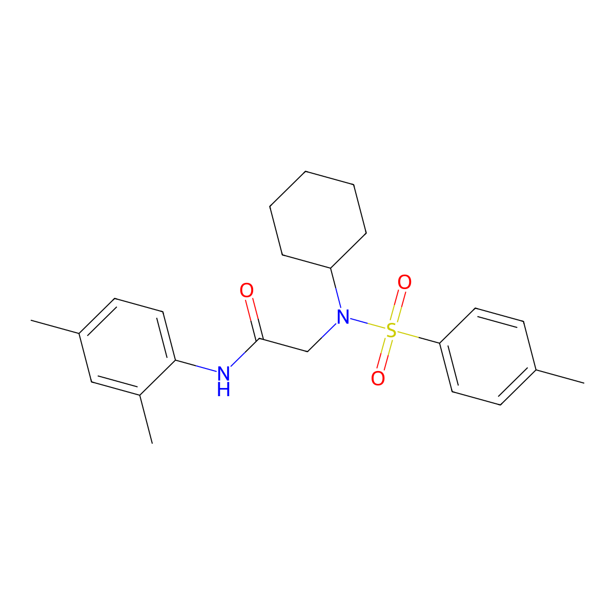 2-[cyclohexyl-(4-methylphenyl)sulfonylamino]-N-(2,4-dimethylphenyl)acetamide molecular structure, CAS 431054-62-5
