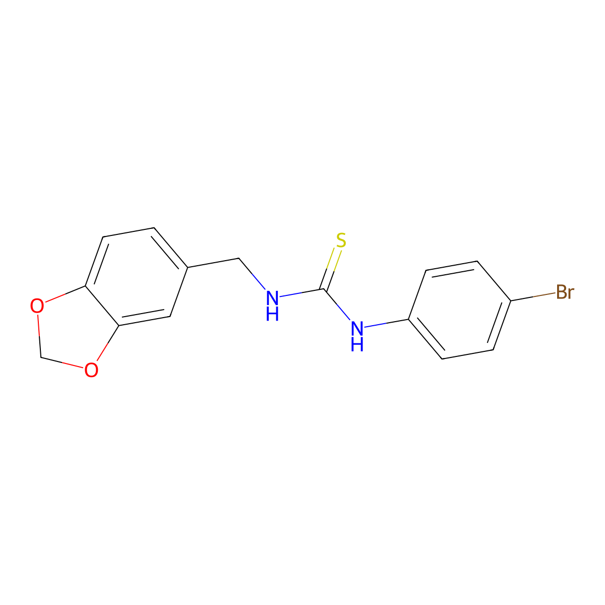 1-(1,3-Benzodioxol-5-ylmethyl)-3-(4-bromophenyl)thiourea molecular structure, CAS 431054-73-8