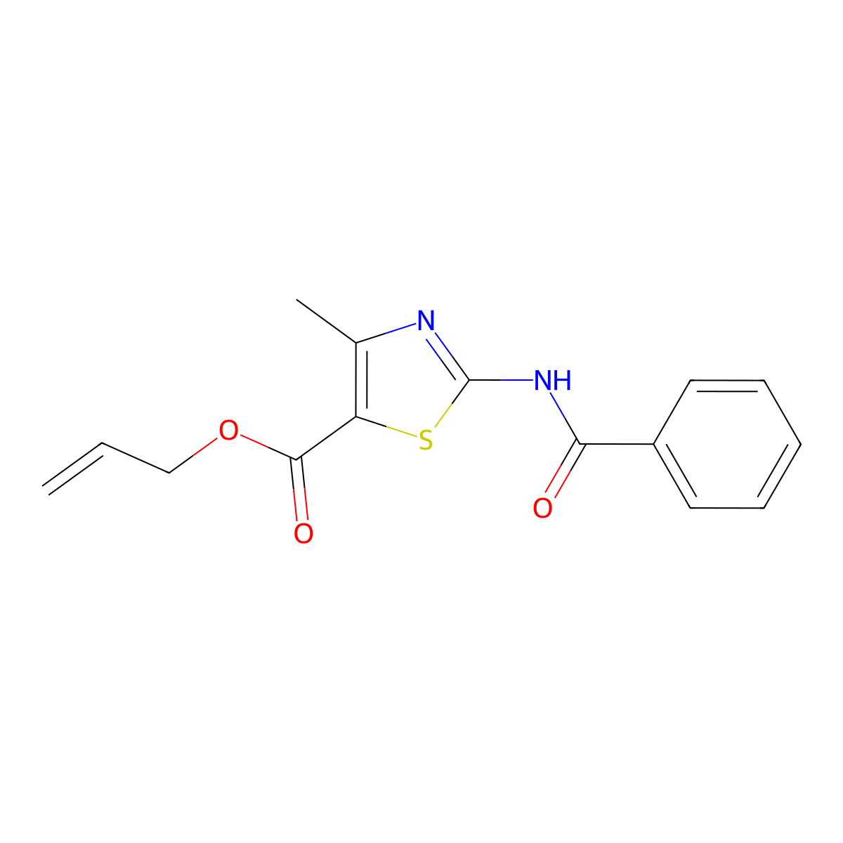 Prop-2-enyl 4-methyl-2-(phenylcarbonylamino)-1,3-thiazole-5-carboxylate molecular structure, CAS 431054-83-0
