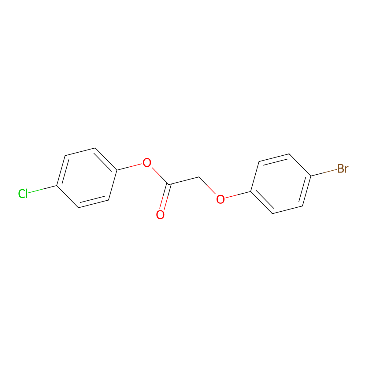 4-Chlorophenyl 2-(4-bromophenoxy)acetate molecular structure, CAS 431054-91-0