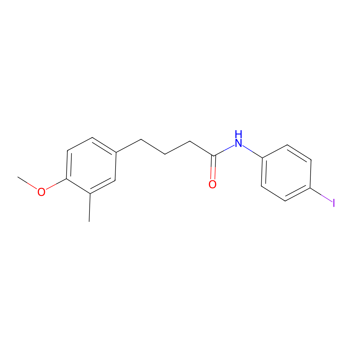 N-(4-iodophenyl)-4-(4-methoxy-3-methylphenyl)butanamide molecular structure, CAS 431054-92-1