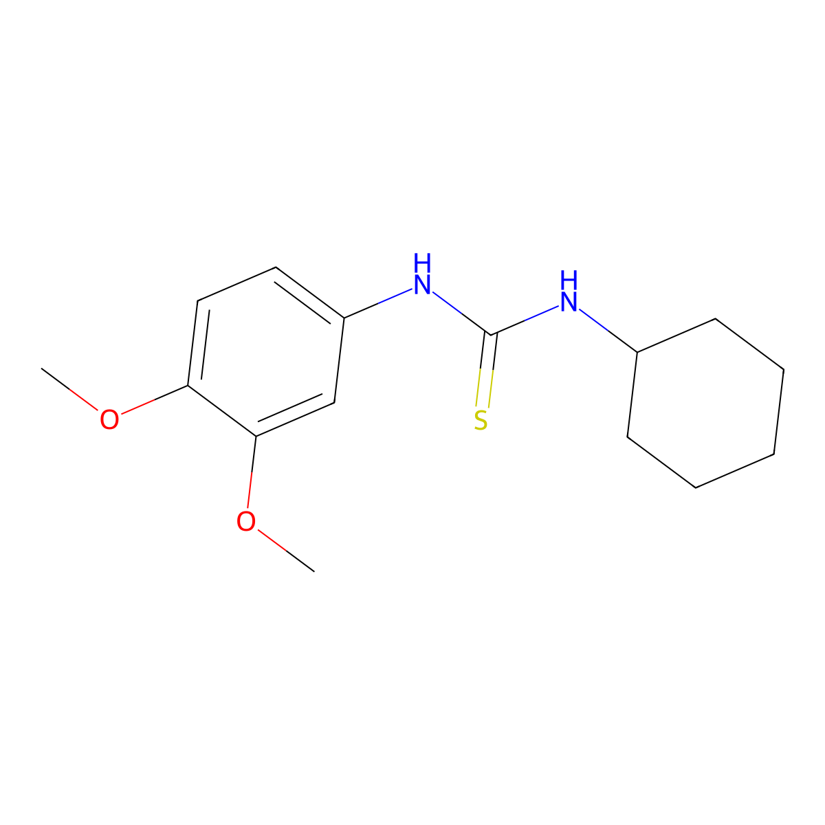1-Cyclohexyl-3-(3,4-dimethoxyphenyl)thiourea molecular structure, CAS 431055-03-7