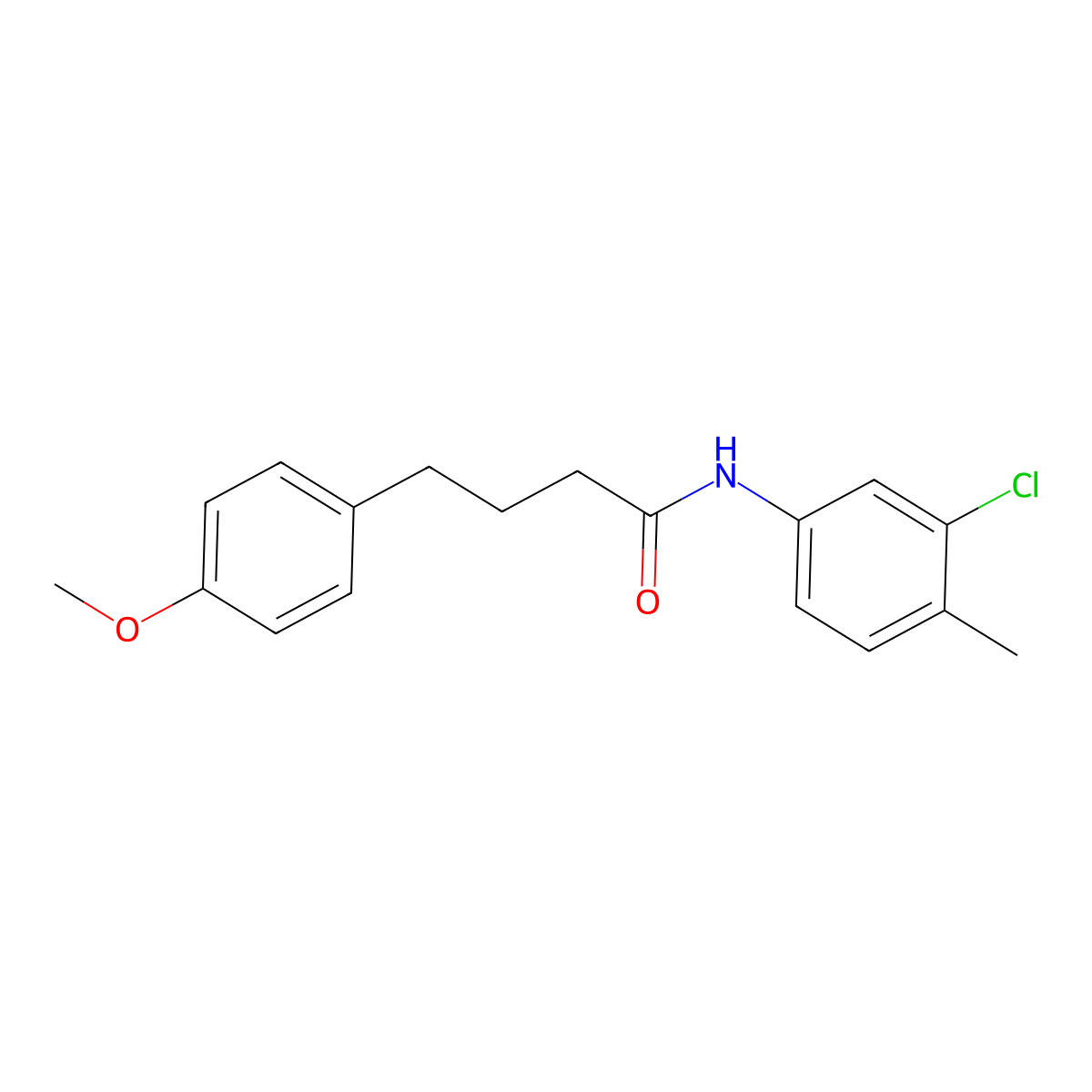 N-(3-chloro-4-methylphenyl)-4-(4-methoxyphenyl)butanamide molecular structure, CAS 431055-05-9
