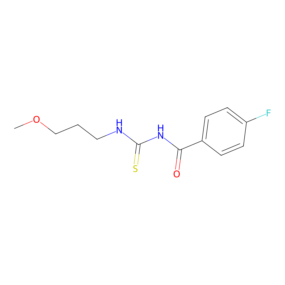 4-fluoro-N-(3-methoxypropylcarbamothioyl)benzamide molecular structure, CAS 431055-07-1