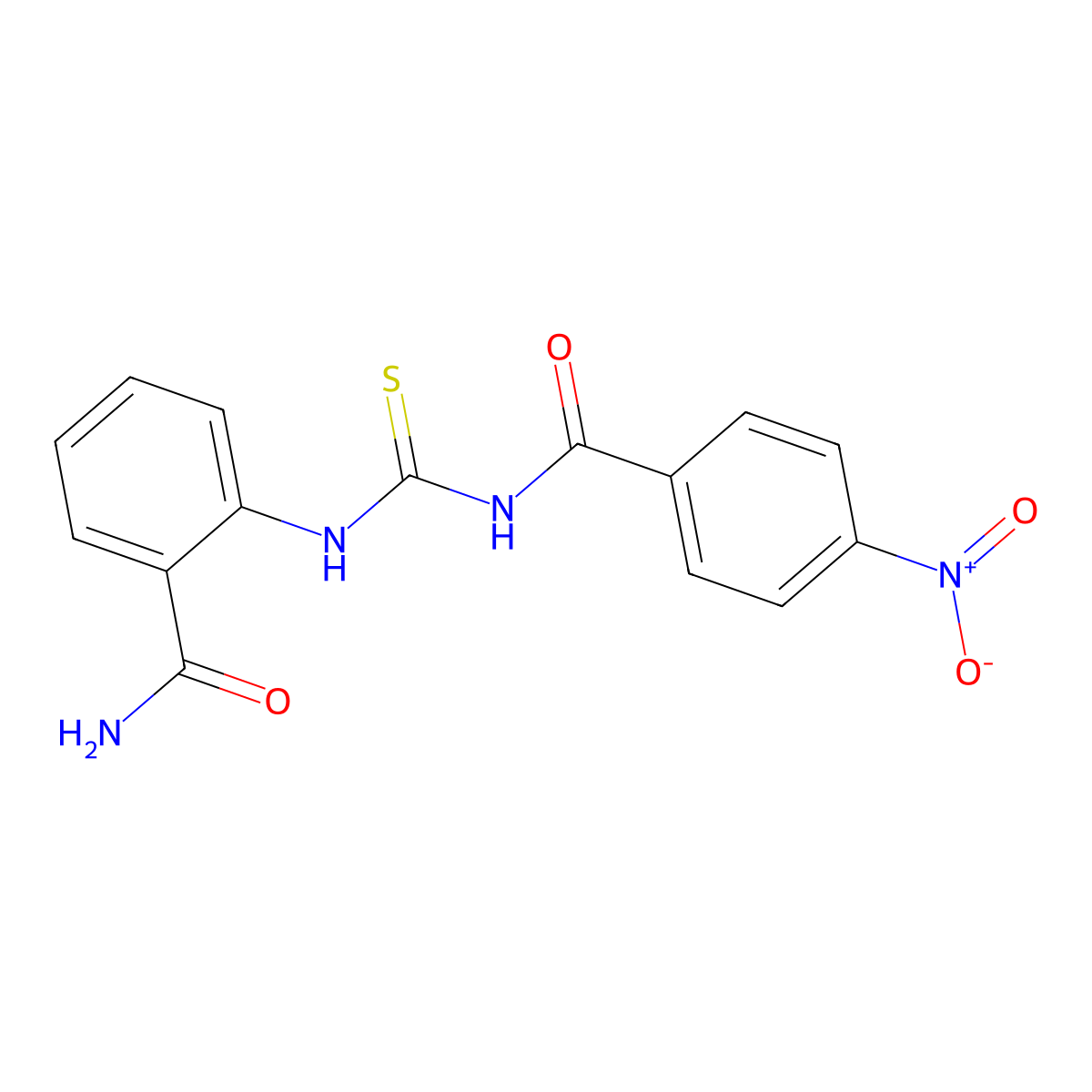 2-[(4-Nitrobenzoyl)carbamothioylamino]benzamide molecular structure, CAS 431055-17-3