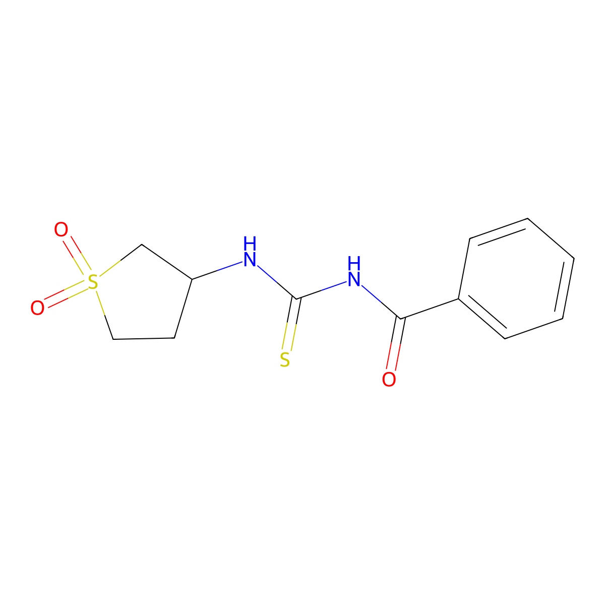 N-[(1,1-dioxothiolan-3-yl)carbamothioyl]benzamide molecular structure, CAS 431055-21-9