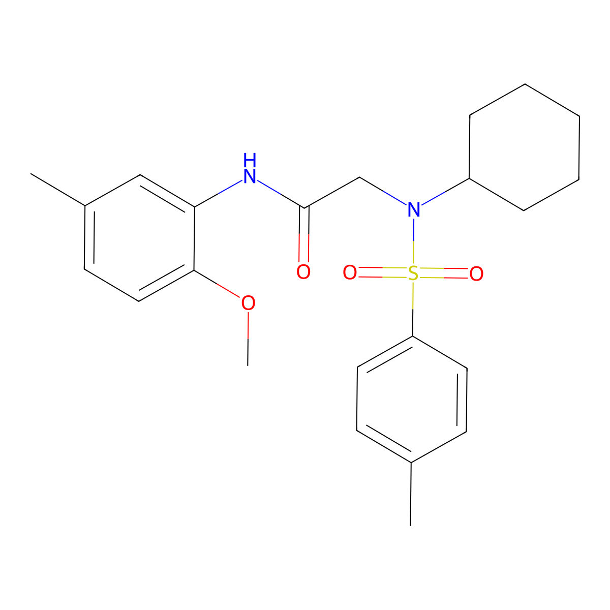 2-[cyclohexyl-(4-methylphenyl)sulfonylamino]-N-(2-methoxy-5-methylphenyl)acetamide molecular structure, CAS 431055-59-3