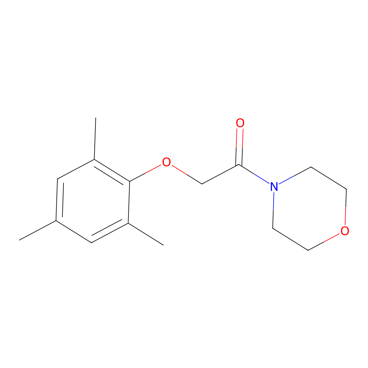 1-Morpholin-4-yl-2-(2,4,6-trimethylphenoxy)ethanone molecular structure, CAS 431055-87-7