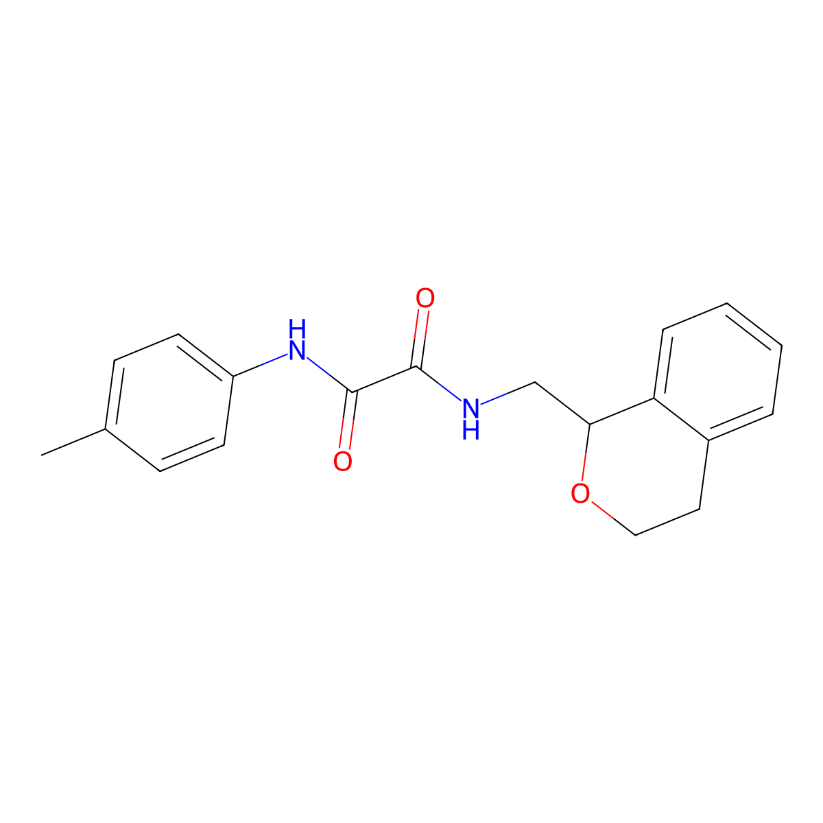 N-(3,4-dihydro-1H-isochromen-1-ylmethyl)-N'-(4-methylphenyl)oxamide molecular structure, CAS 431055-89-9