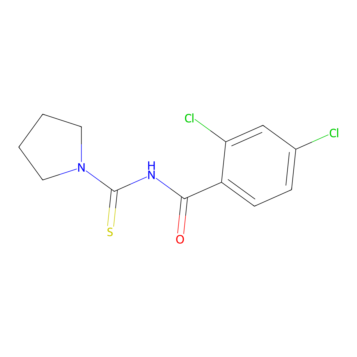 2,4-dichloro-N-(pyrrolidine-1-carbothioyl)benzamide molecular structure, CAS 431055-99-1