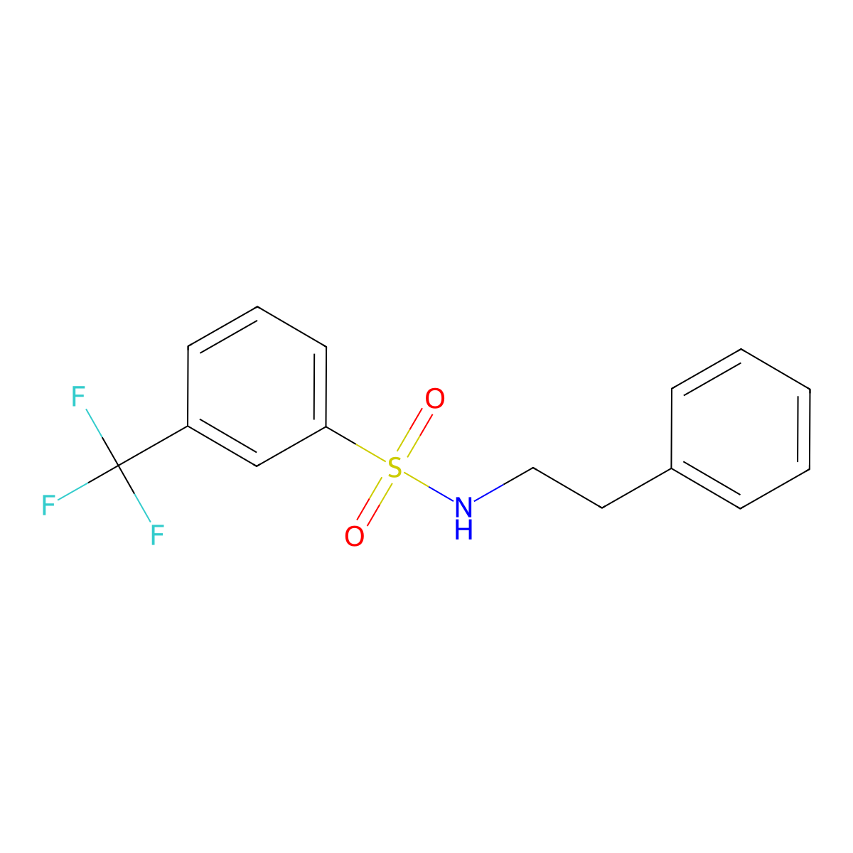 N-(2-phenylethyl)-3-(trifluoromethyl)benzenesulfonamide molecular structure, CAS 431056-00-7
