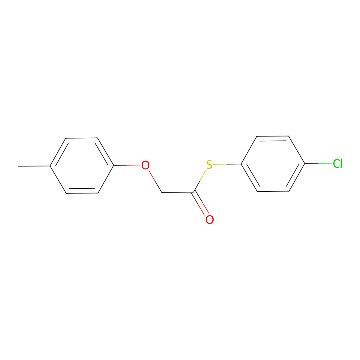 S-(4-chlorophenyl) (4-methylphenoxy)ethanethioate molecular structure, CAS 431056-07-4