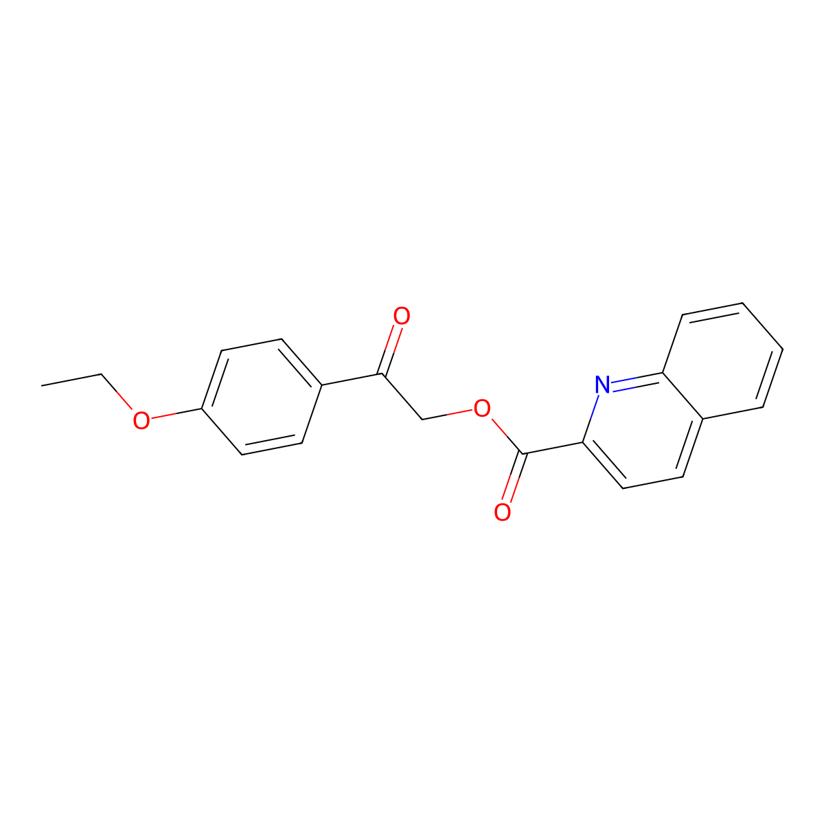 2-(4-Ethoxyphenyl)-2-oxoethyl quinoline-2-carboxylate molecular structure, CAS 431056-25-6