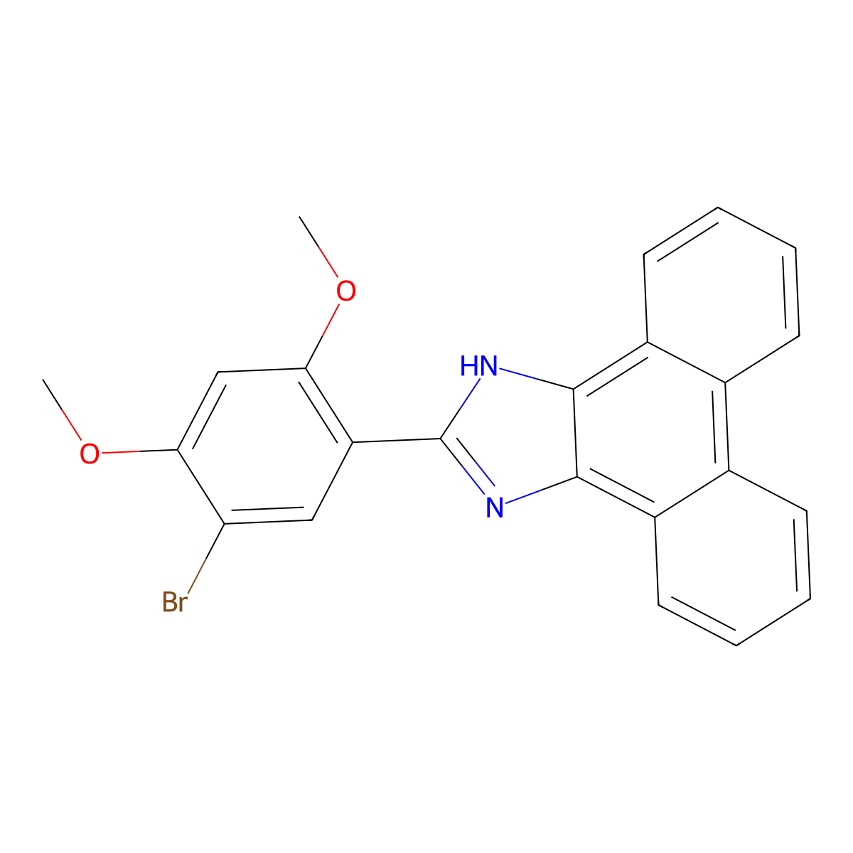 2-(5-bromo-2,4-dimethoxyphenyl)-1H-phenanthro[9,10-d]imidazole molecular structure, CAS 431056-45-0