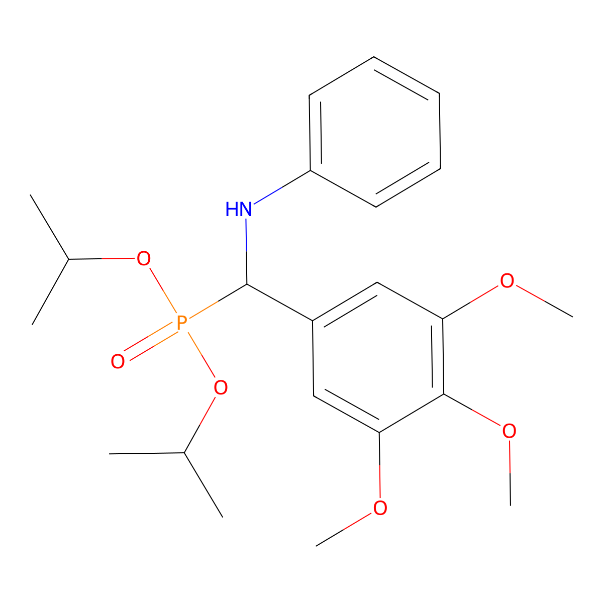 N-[di(propan-2-yloxy)phosphoryl-(3,4,5-trimethoxyphenyl)methyl]aniline molecular structure, CAS 431056-55-2
