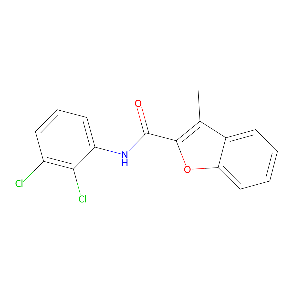 N-(2,3-dichlorophenyl)-3-methyl-1-benzofuran-2-carboxamide molecular structure, CAS 431056-59-6