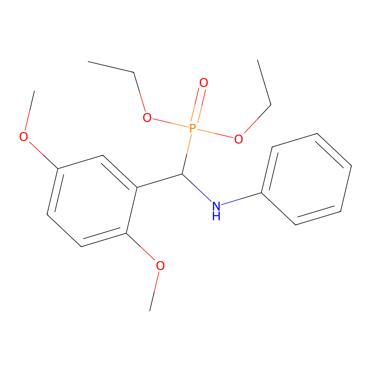 N-[diethoxyphosphoryl-(2,5-dimethoxyphenyl)methyl]aniline molecular structure, CAS 431056-75-6