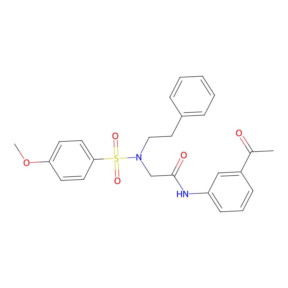 N-(3-Acetylphenyl)-2-[N-(2-phenylethyl)4-methoxybenzenesulfonamido]acetamide molecular structure, CAS 431056-76-7