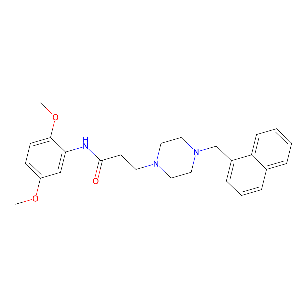N-(2,5-dimethoxyphenyl)-3-[4-(naphthalen-1-ylmethyl)piperazin-1-yl]propanamide molecular structure, CAS 431056-80-3