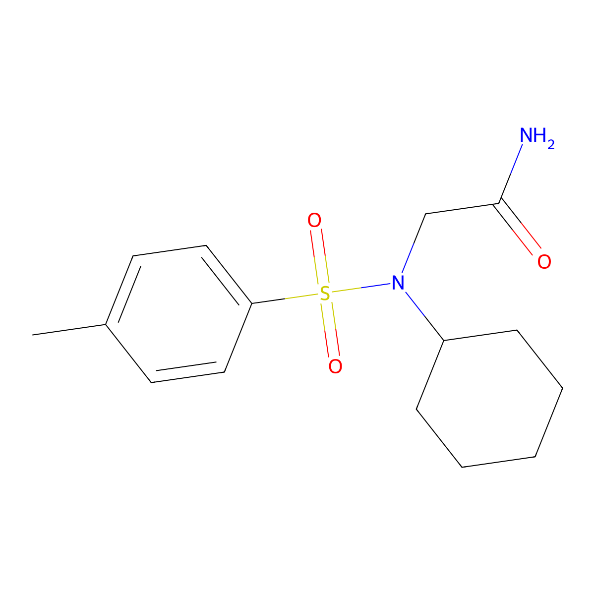 2-[Cyclohexyl-(4-methylphenyl)sulfonylamino]acetamide molecular structure, CAS 431056-83-6