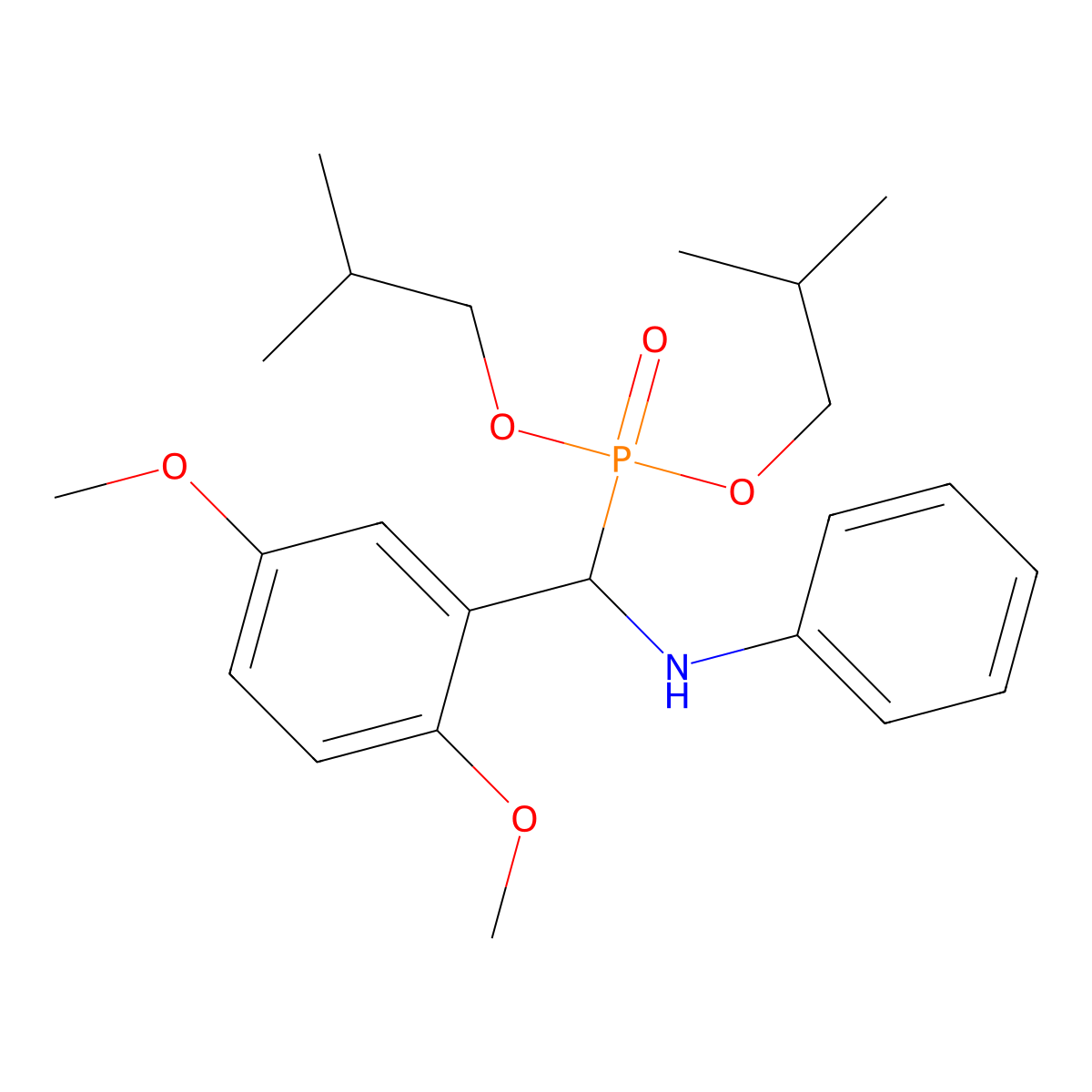 N-[bis(2-methylpropoxy)phosphoryl-(2,5-dimethoxyphenyl)methyl]aniline molecular structure, CAS 431056-98-3