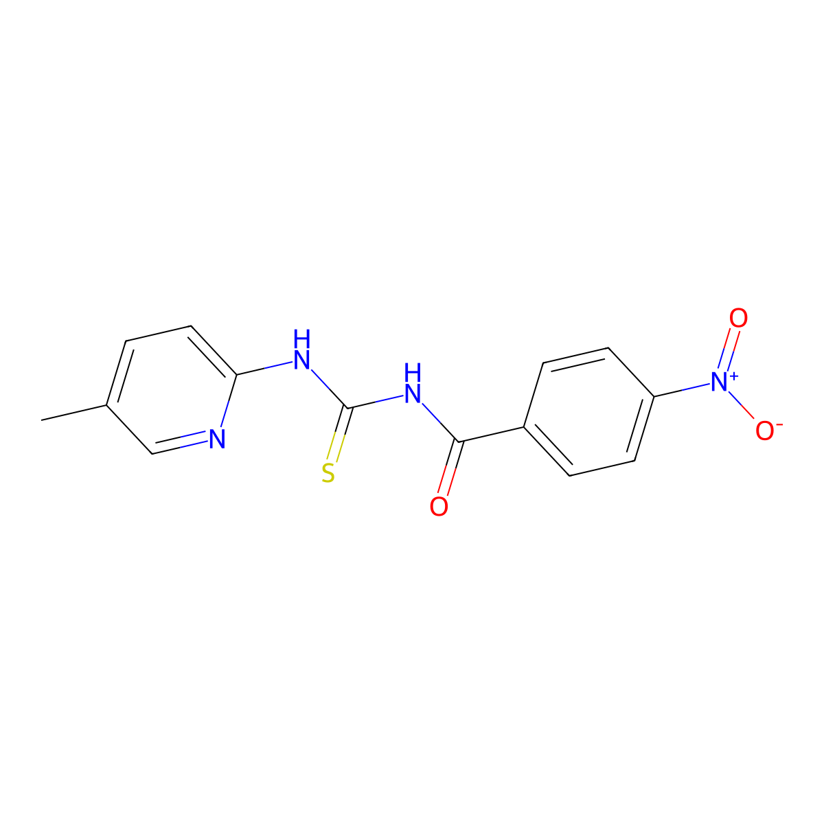 N-((5-methylpyridin-2-yl)carbamothioyl)-4-nitrobenzamide molecular structure, CAS 431057-13-5