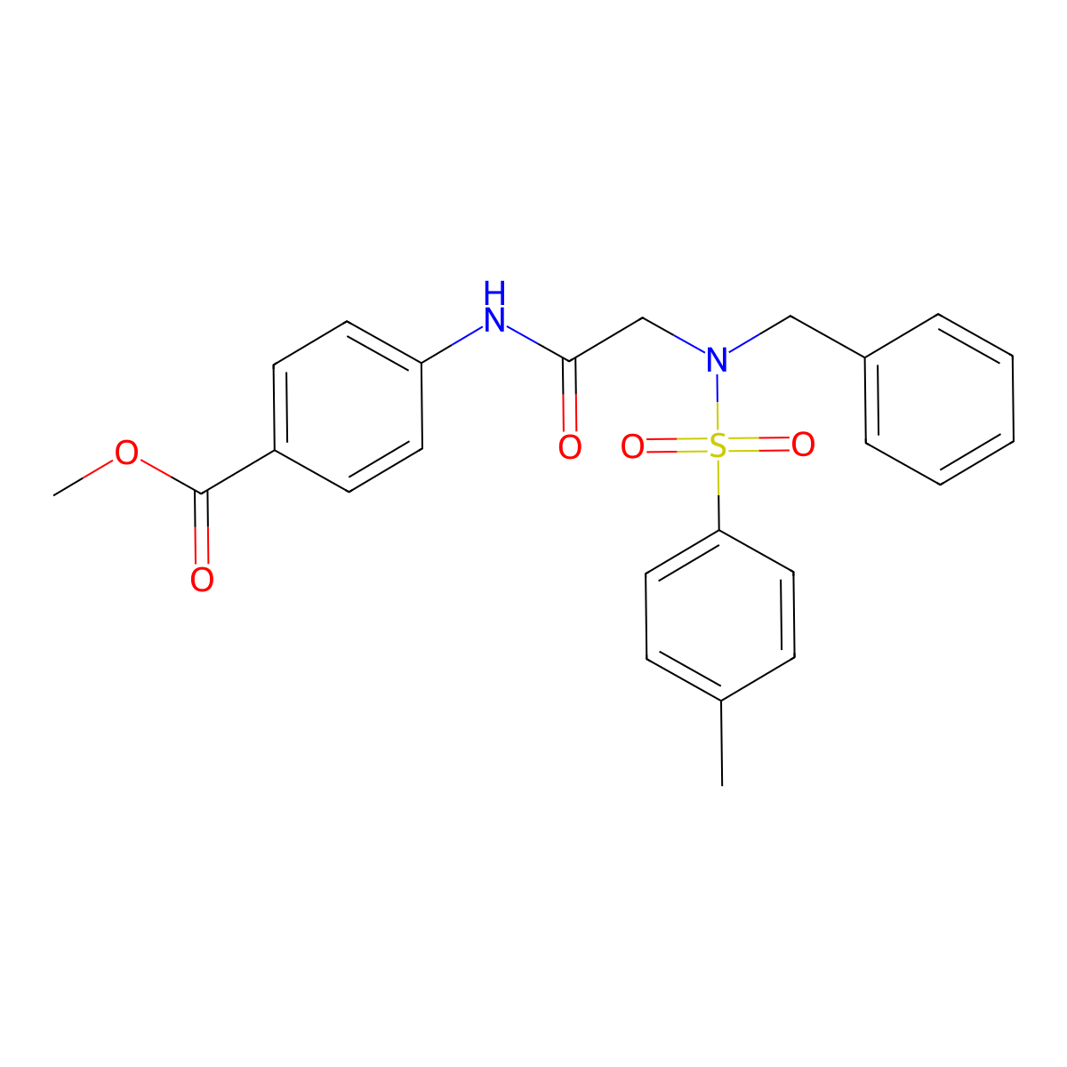 methyl 4-({N-benzyl-N-[(4-methylphenyl)sulfonyl]glycyl}amino)benzoate molecular structure, CAS 431057-44-2