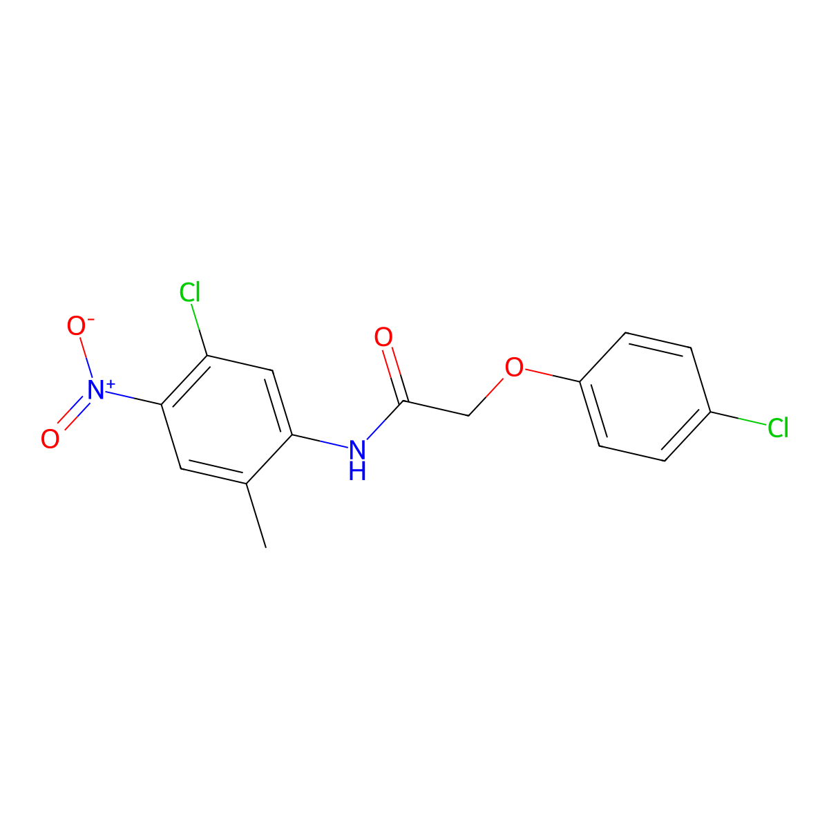 N-(5-chloro-2-methyl-4-nitrophenyl)-2-(4-chlorophenoxy)acetamide molecular structure, CAS 431057-59-9