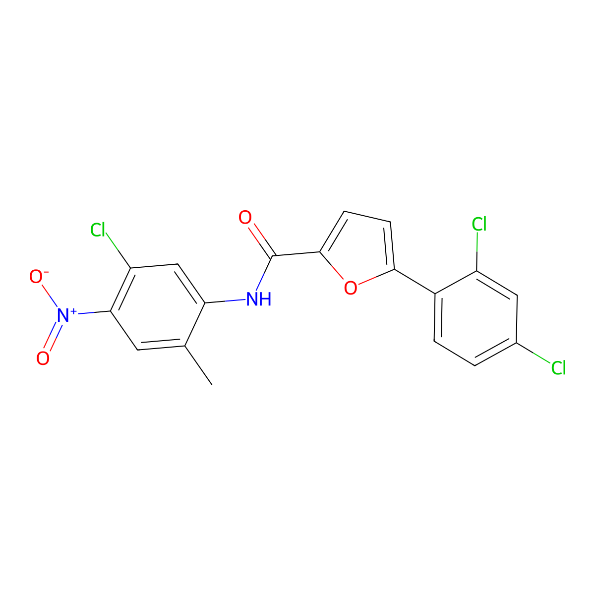 N-(5-chloro-2-methyl-4-nitrophenyl)-5-(2,4-dichlorophenyl)furan-2-carboxamide molecular structure, CAS 431057-92-0